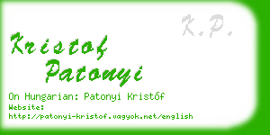 kristof patonyi business card