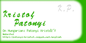 kristof patonyi business card